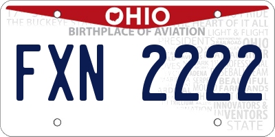 OH license plate FXN2222