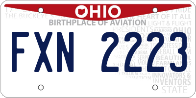 OH license plate FXN2223