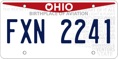 OH license plate FXN2241
