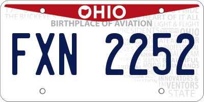 OH license plate FXN2252