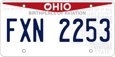 OH license plate FXN2253