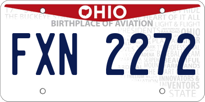 OH license plate FXN2272