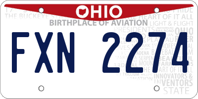 OH license plate FXN2274