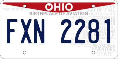 OH license plate FXN2281