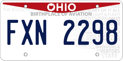 OH license plate FXN2298