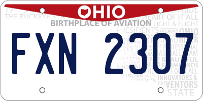 OH license plate FXN2307