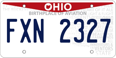 OH license plate FXN2327