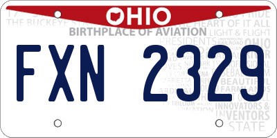 OH license plate FXN2329