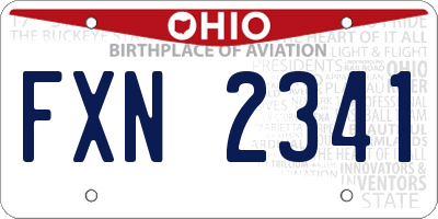 OH license plate FXN2341