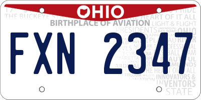 OH license plate FXN2347