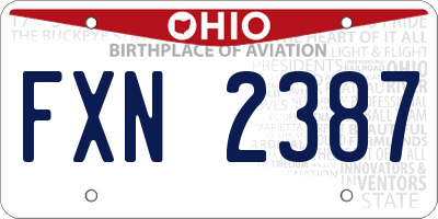 OH license plate FXN2387