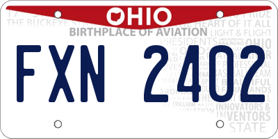 OH license plate FXN2402