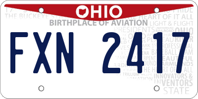 OH license plate FXN2417