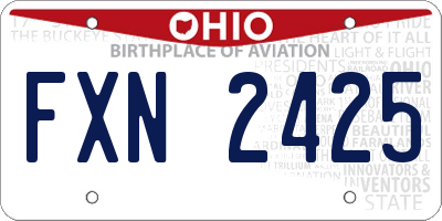 OH license plate FXN2425