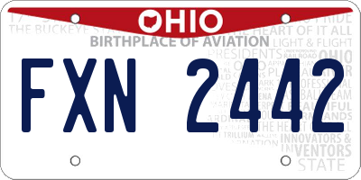 OH license plate FXN2442