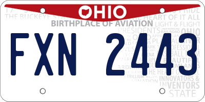 OH license plate FXN2443