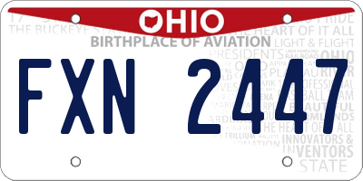 OH license plate FXN2447