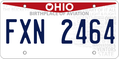 OH license plate FXN2464