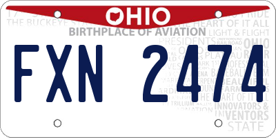 OH license plate FXN2474
