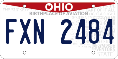 OH license plate FXN2484