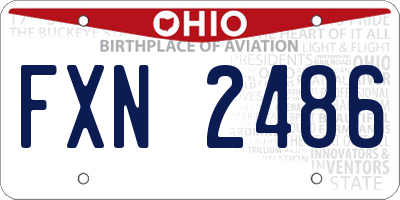 OH license plate FXN2486