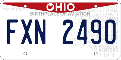 OH license plate FXN2490
