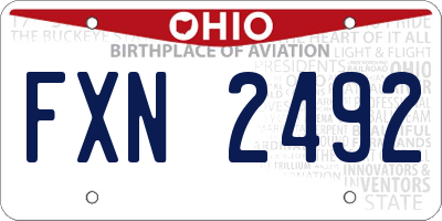 OH license plate FXN2492