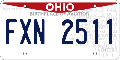 OH license plate FXN2511