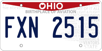 OH license plate FXN2515