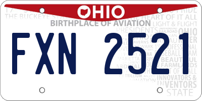 OH license plate FXN2521