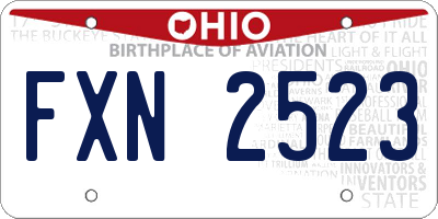 OH license plate FXN2523