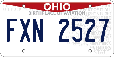 OH license plate FXN2527