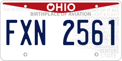 OH license plate FXN2561