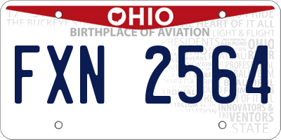 OH license plate FXN2564