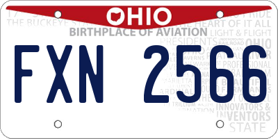 OH license plate FXN2566