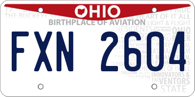 OH license plate FXN2604
