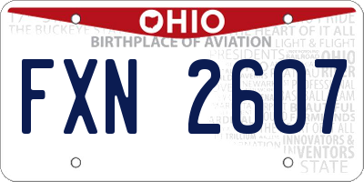 OH license plate FXN2607