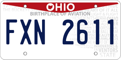 OH license plate FXN2611