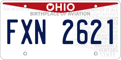 OH license plate FXN2621