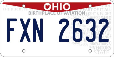 OH license plate FXN2632