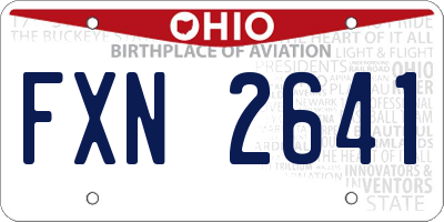 OH license plate FXN2641