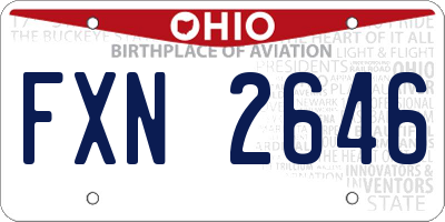 OH license plate FXN2646