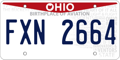 OH license plate FXN2664