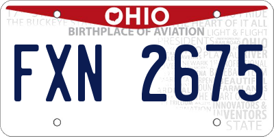 OH license plate FXN2675