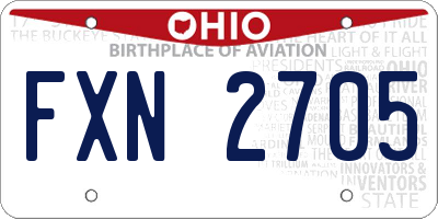 OH license plate FXN2705