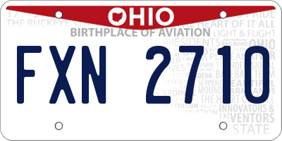 OH license plate FXN2710