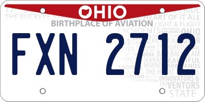 OH license plate FXN2712