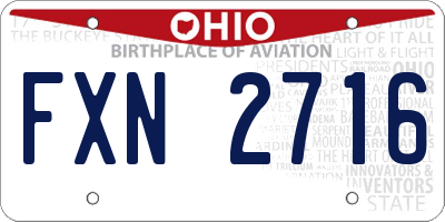OH license plate FXN2716