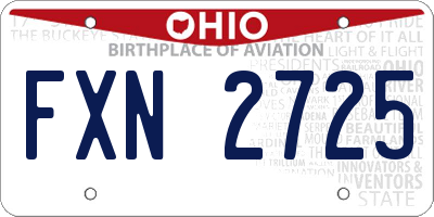 OH license plate FXN2725