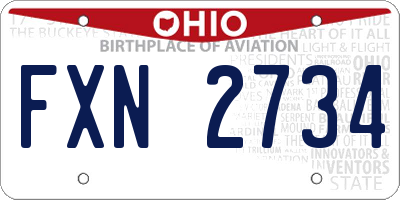 OH license plate FXN2734